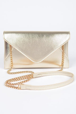 Wendi Envelope Metallic Clutch | Gold