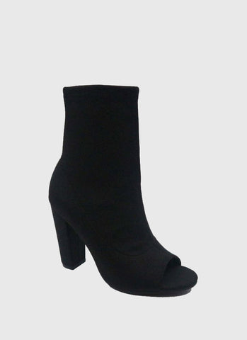 Suit Up Peep Toe Booties | Black