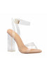 Night Off Clear Ankle Strap Heels | Nude
