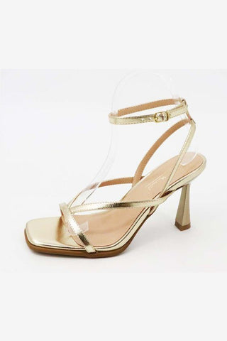 Emily Ankle Strap Heels | Gold