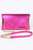 Wendi Envelope Metallic Clutch | Pink