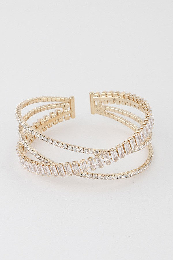 Tisha Rhinestone Bracelet | Gold