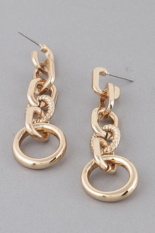 Estelle Chain Link Drop Earrings | Gold