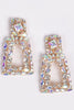 Luxe Rhinestone Earrings | Gold Iridescent