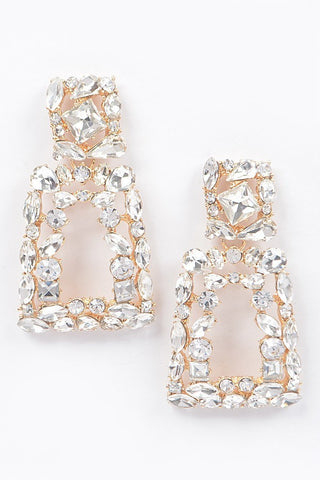 Luxe Rhinestone Earrings | Gold