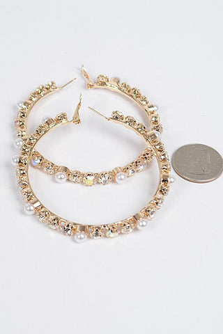 Melissa Pearl and Rhinestone Hoops | Gold