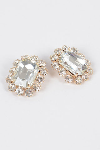 Royalty Rhinestone Stud Earrings | Gold