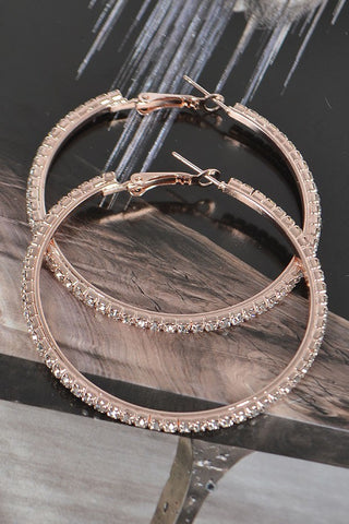 Beam Me Up Hoop Earrings | Rose Gold