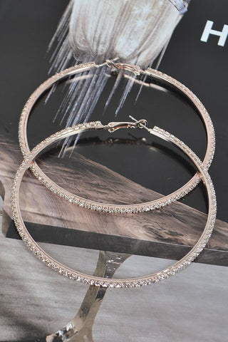 Be Mine Rhinestone Hoops | Rose Gold