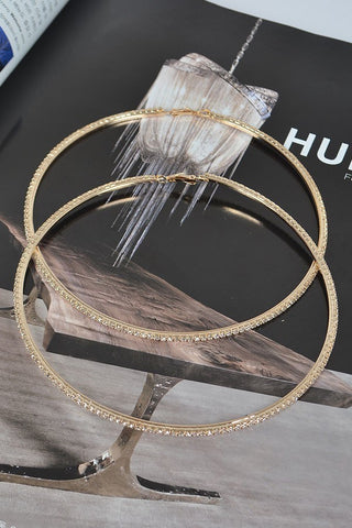Icy Girl Rhinestone Hoops | Gold
