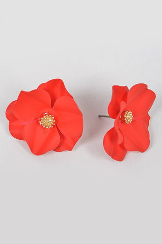 Floral Diva Earrings | Red