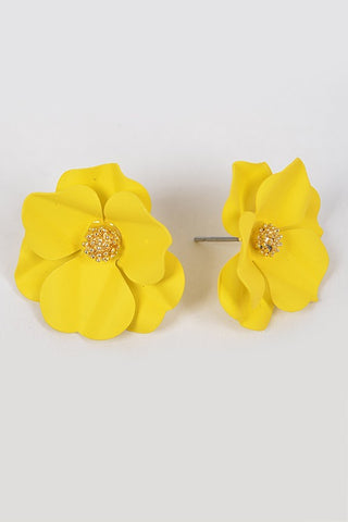 Floral Diva Earrings | Yellow