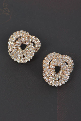 Mellie Rhinestone Stud Earrings | Gold