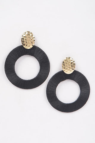Night Scene Circular Earrings | Black