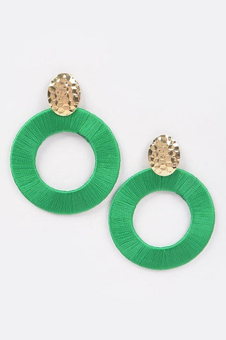 Night Scene Circular Earrings | Green