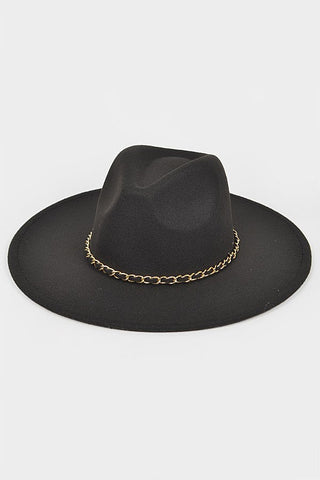 Love on Top Chain Fedora Hat | Black