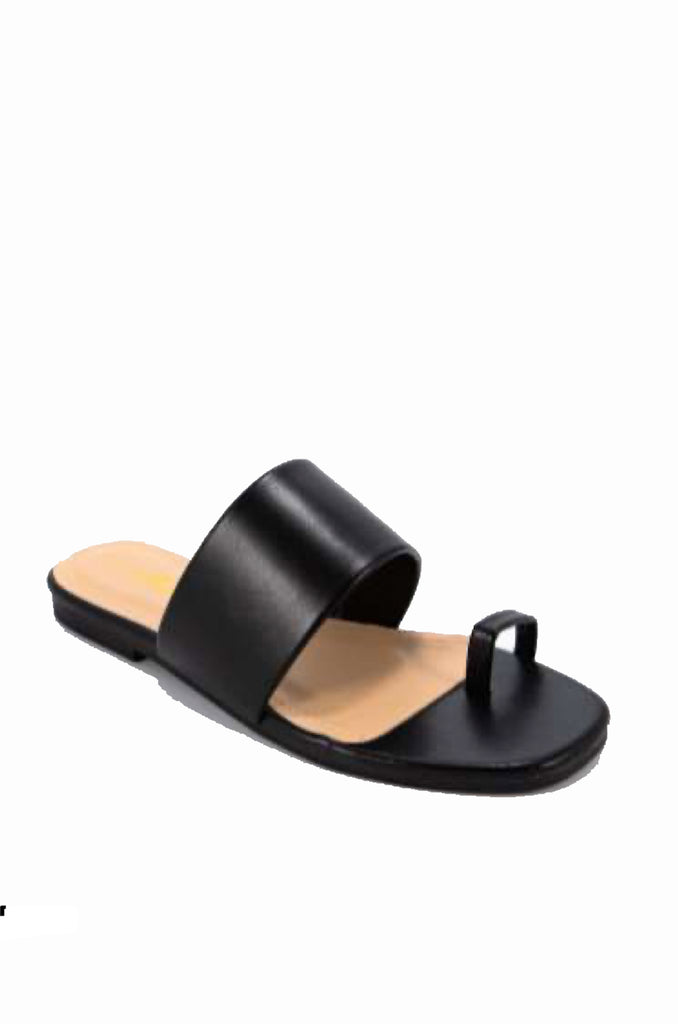 Casual Party Push In Sandals | Black