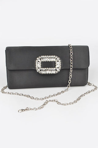 Eleanor Rhinestone Crossbody Purse | Black