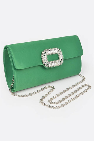 Eleanor Rhinestone Crossbody Purse | Green