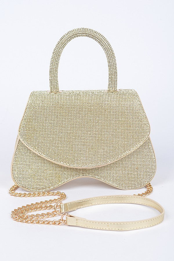 Midnight Ball Rhinestone Crossbody Bag | Gold