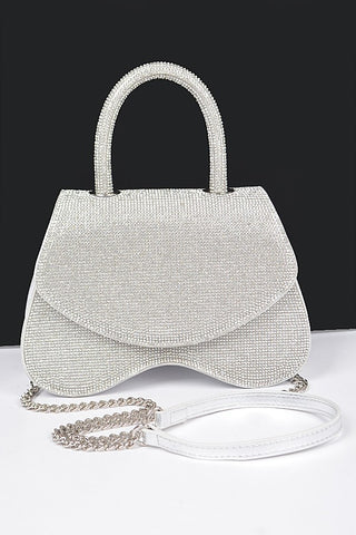 Midnight Ball Rhinestone Crossbody Bag | Silver