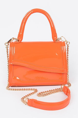 Madeline Patent Crossbody Bag | Orange