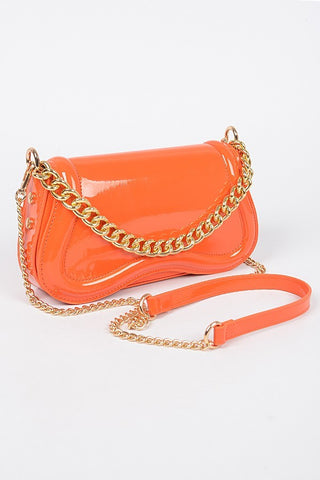 Just A Friend Patent Crossbody Bag | Orange