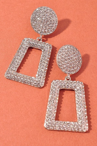 Wicked Bling Rhinestone Earrings | Silver