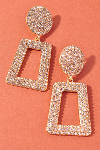Wicked Bling Rhinestone Earrings | Gold