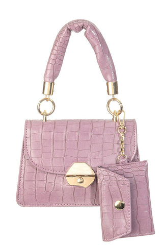 In the Mirror Snake Print Crossbody Bag | Purple