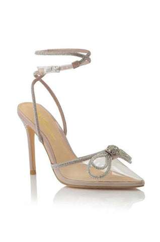 Exclusive Rhinestone Clear Pumps | Nude