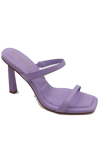 Love On Top Push In Stiletto Mule Heels | Purple