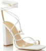 Darling Clear Strap Up Rectangle Heels | White