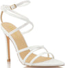 Fashionably Late Ankle Strap Stiletto Heels | White